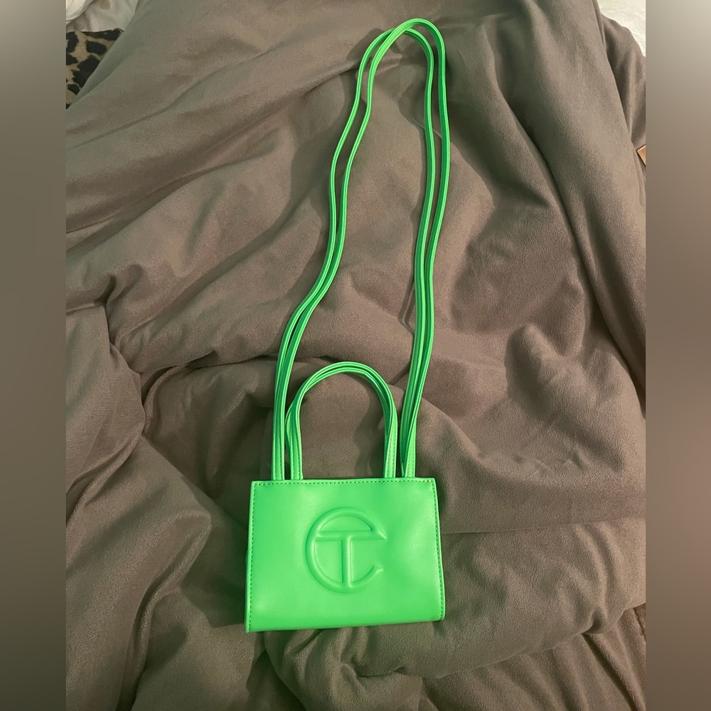 Small highlighter green telfar. Never worn